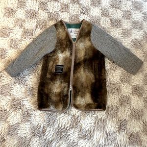 Trico Field Designer Kids Coat from Japan Faux Fur and Wool